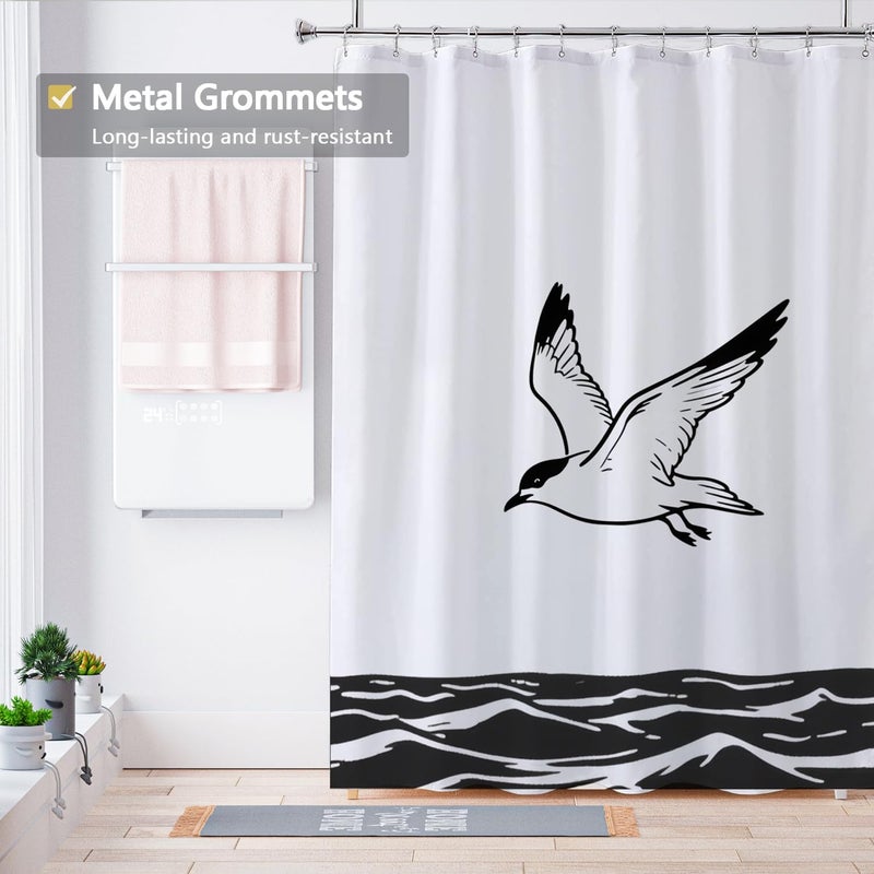LLSCL Fabric Shower Curtain Liner with Magnets, Waterproof Hotel Quality, 72 x 72 Machine Washable - Image 2